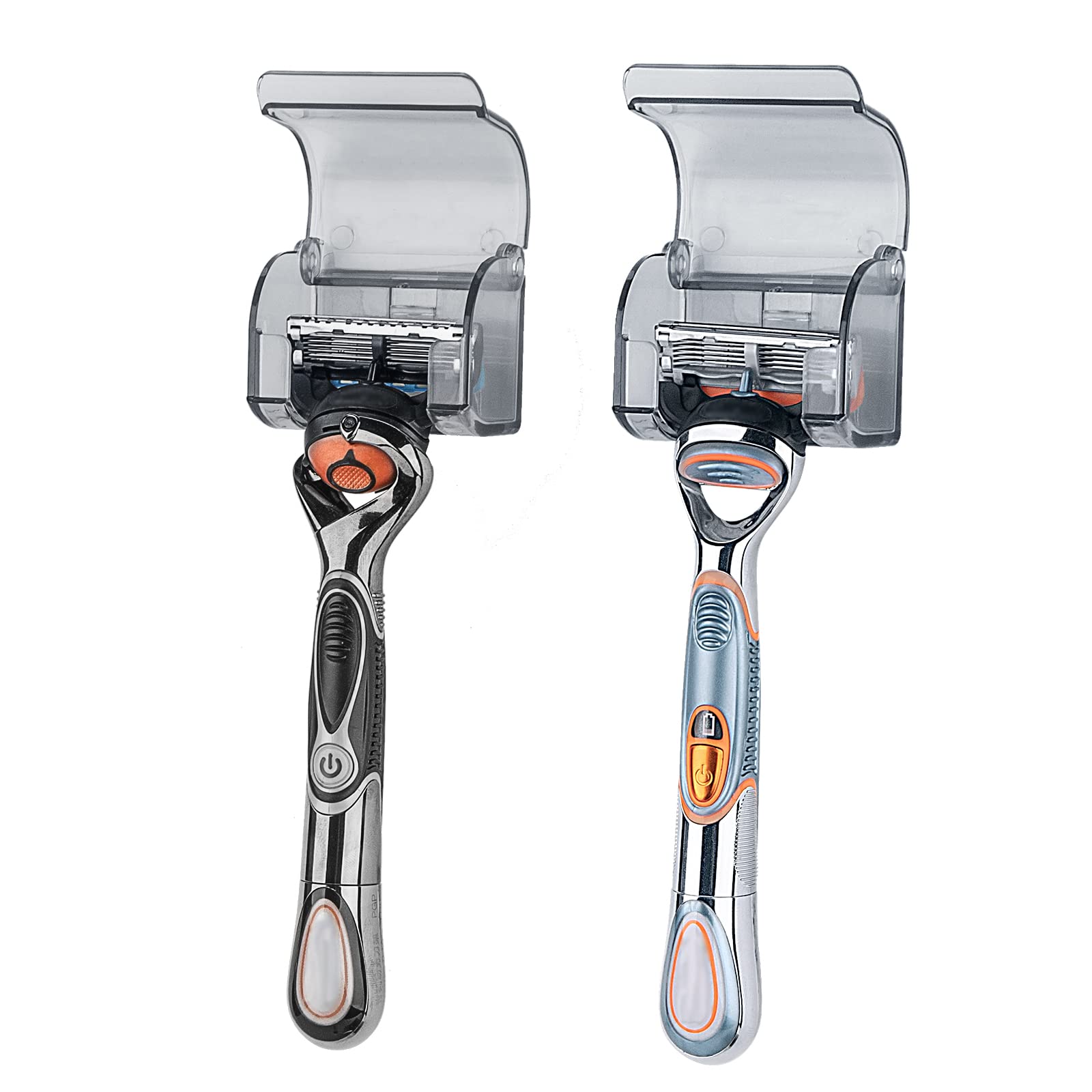 HASTHIP® Razor Holders with Cover - 2 Pcs Plastic Wall Hooks for Hanging Razor Self Adhesive Waterproof Razors Rack for Bathroom -Grey HASTHIP® Razor Holders with Cover - 2 Pcs Plastic Wall Hooks for Hanging Razor Self Adhesive Waterproof Razors Rack for Bathroom -Grey